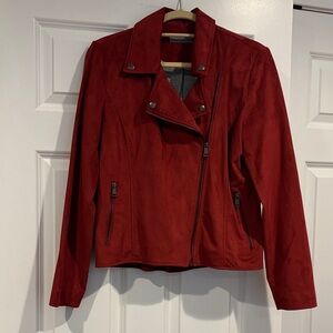 Bagatelle Women's Deep Red Faux Suede Jacket